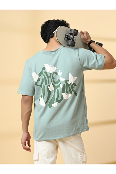 Rigo By Styli Men Oversized Back Graphic Print T-Shirt