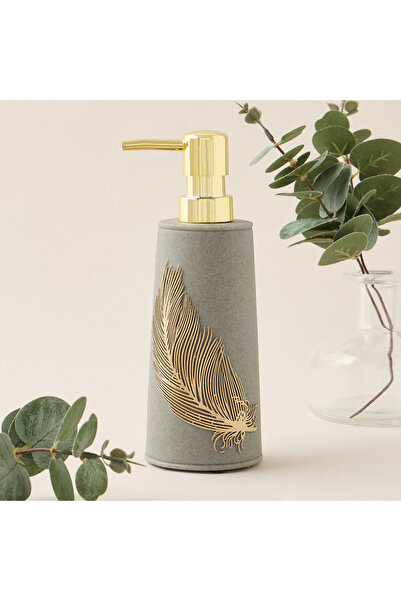 Lifestyle Feather Embellished Polyresin Lotion Dispenser