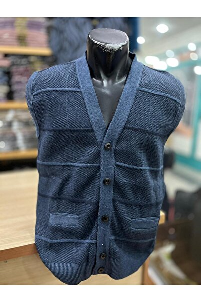 TCR Erkek Triko Düğmeli Cepli Yelek