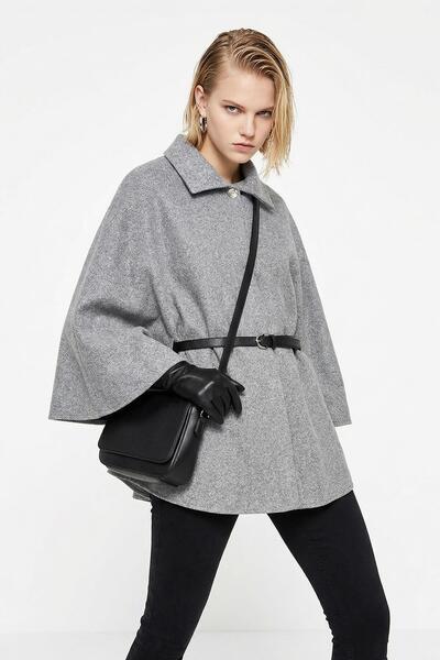 Rays 3079 Belt Detail Poncho Gray