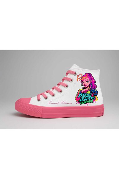 amazoondesing Rumi Editions Kpop Demon Huntrıx White Pink Sole Canvas Girls' ...