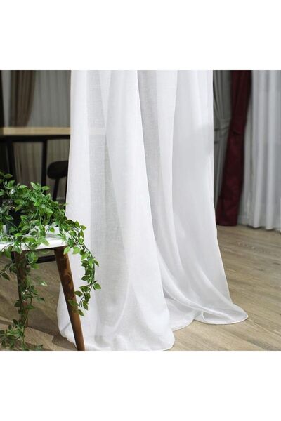 Belvedere Bohem Stil Keten Dokulu Tül Perde