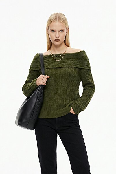 Rays 2324 Boat Neck Long Sleeve Sweater Khaki