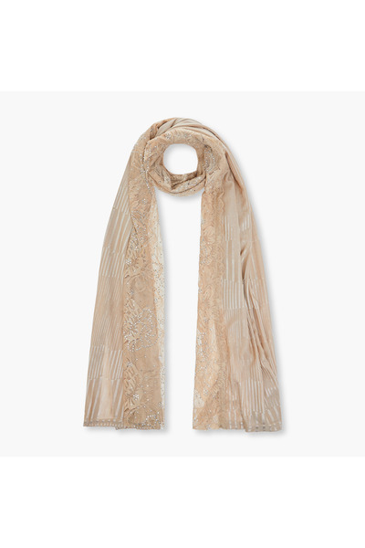 zora Embellished Floral Lace Scarf