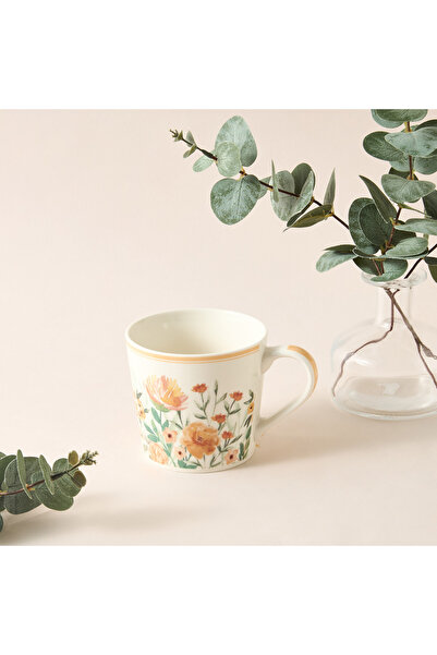 Lifestyle كوب من الخزف الصيني الفاخر بنقشة زهور فلوريس - 400 مل
