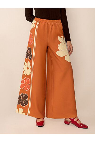 Take Two By Styli Women's Floral Printed Elastic Waist Wide Leg Pants