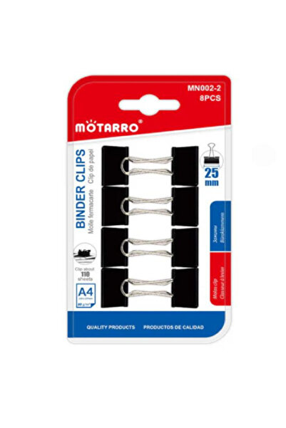 MOTARRO Binder Clips 8 PC MN002-2 – Medium Metal Paper Clips for Office, Scho...