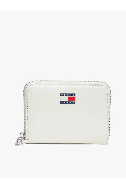 Tommy Hilfiger Tjw Must Medium Size Zippered Women's White Wallet Aw0Aw18090Ybi