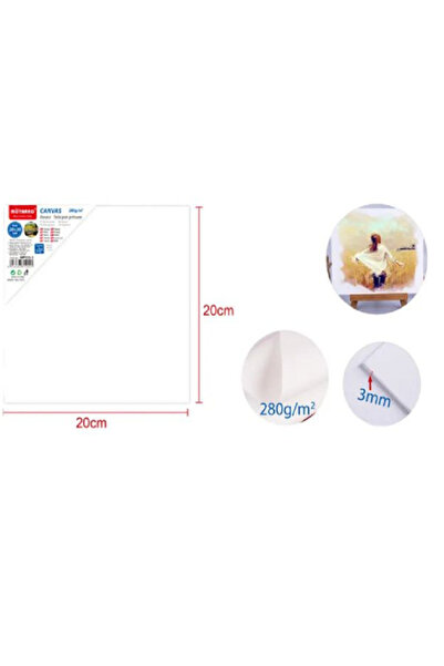 MOTARRO Canvas 20x20cm 280G, 3mm MP133-3 Thick Premium Stretched Artist Canva...