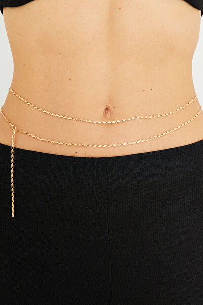 NEW JOURNAL سلسلة خصر ذهبية اللون للنساء BE2000