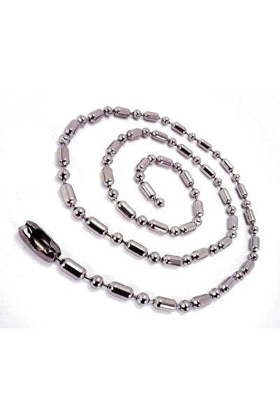 OSMANLI GÜMÜŞ سلسلة قلادة رجالية من الفولاذ المقاوم للصدأ من الخيزران متوسطة ...