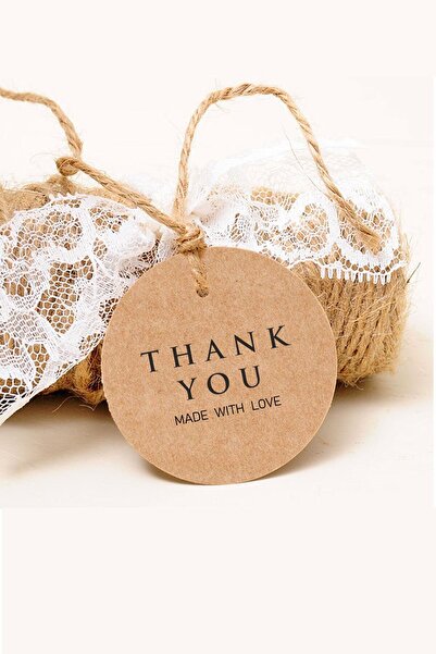 Dekorden Kraft Labels, 100 Thank You Labels