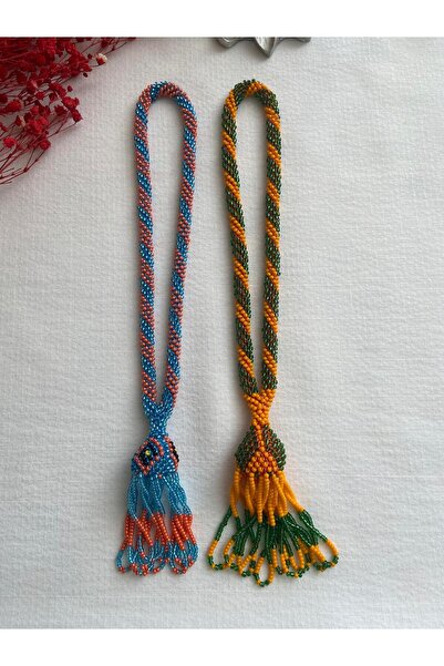 Handmade KUM BONCUK EL İŞİ RENKLİ İKİLİ SALLAMA TESBİH