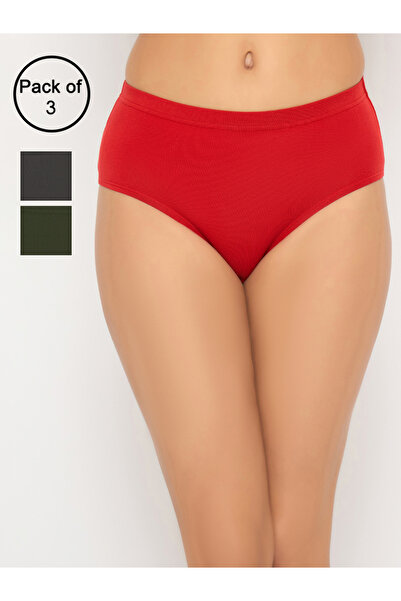 Clovia By Styli Pack of 3 - Mid Waist Hipster Panties with Inner Elastic - Co...