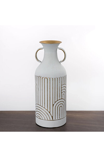 USTAOGLUHOME Luxury Handle Metal Vase