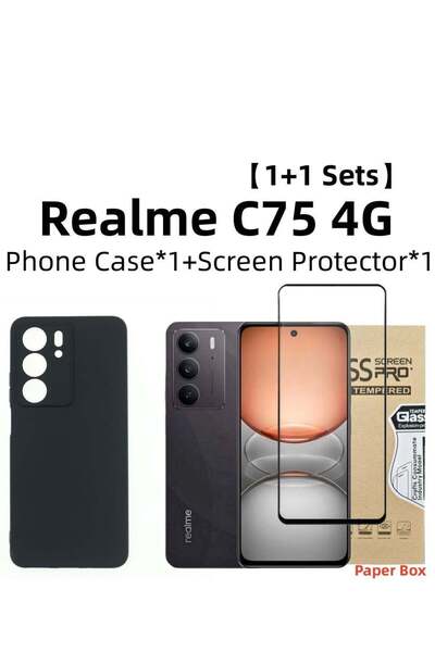Generic طقم حماية شاشة/جراب لهاتف Realme C75 4G، مصنوع من مادة TPU بلون البود...