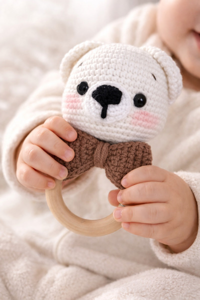 HANDEMEK Ayıcık Diş Kaşıyıcı Halka Çıngırak