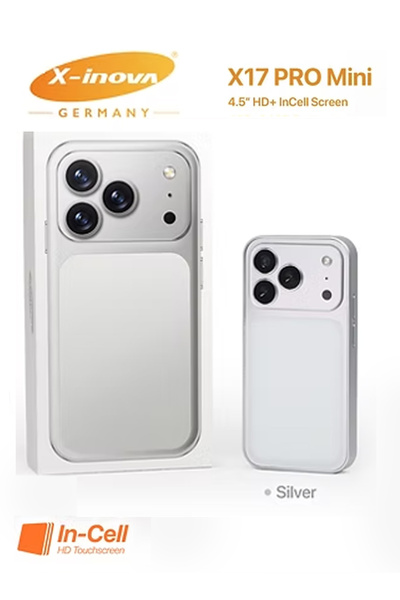 X inova Mini Smart Phone X17 Pro Mini 4.5" Display, 4GB+64GB Storage Silver
