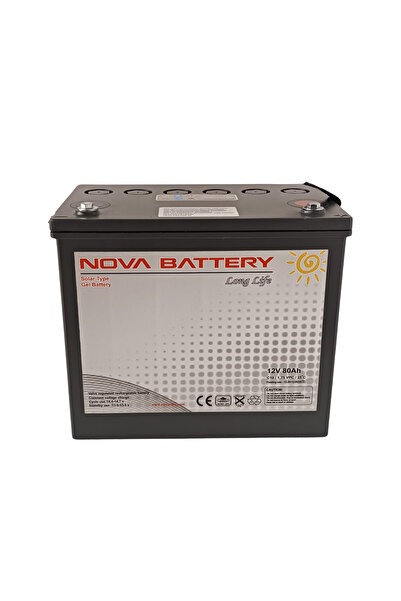 Nova 12V 80AH SOLAR JEL AKÜ (YENİ ÜRETİM)