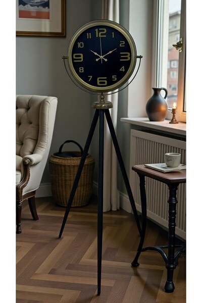 Marsilyan Black Noble Antique Tripod Stand Clock