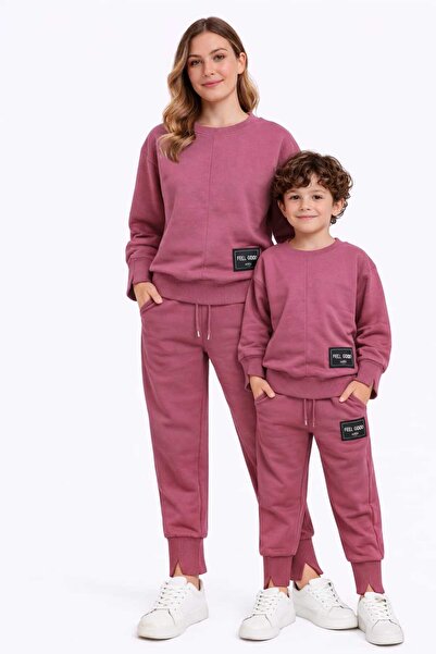 ANATOLIATEKSTILE Mother & Child Tracksuit Set – Cotton, Modern Design, Daily ...