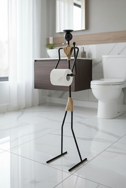 Grandmix Dekoratif Tuvalet Kağıdı Askısı İnsan Figürlü Minimalist Tuvalet Kağ...