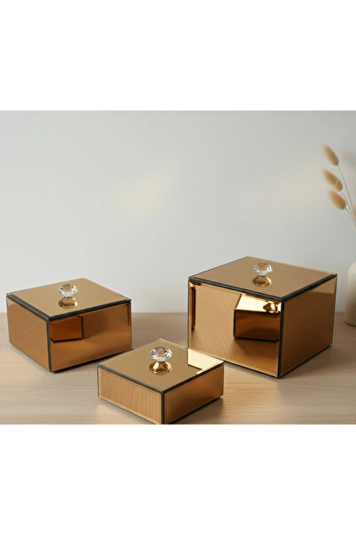 USTAOGLUHOME 3LÜ LÜKS CAM SANDIK KUTU