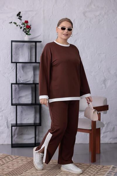 Siyezen Set modal cu detalii cu dungi, mărime mare