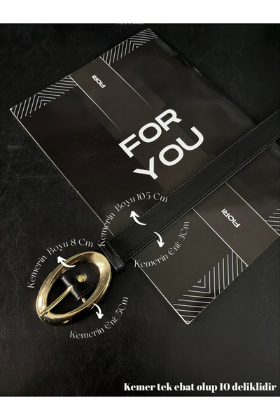 Fiori Antique Women's Trouser Belt with Oval Buckle, Coat Belt, Shirt Belt, D...