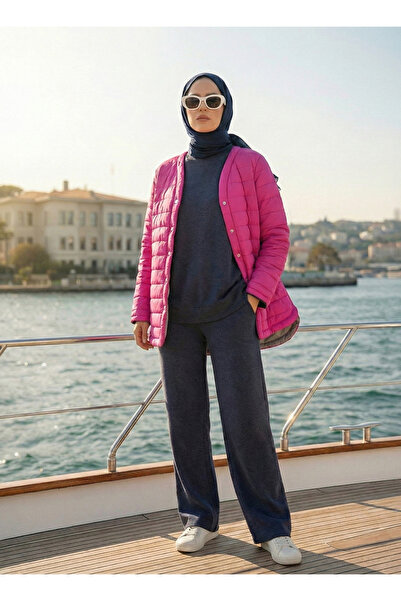 MENESSA Kadın Basic Şişme Mont - Hafif ve Sıcak Tutan Cepsiz Tasarım