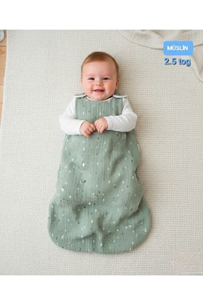 PAMUK HANIM MÜSLİN 2,5 tog TORBA Kışlık,baharlık kız-erkek bebek kolsuz,fermu...