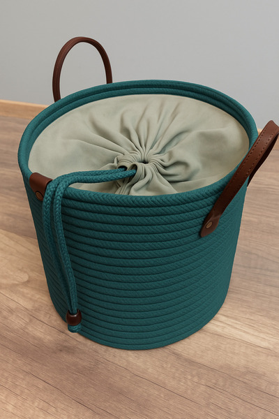 MaVaux εφέ σύσφιξης καλάθια με επένδυση Cinchy Drawstring, διακοσμητική δερμά...