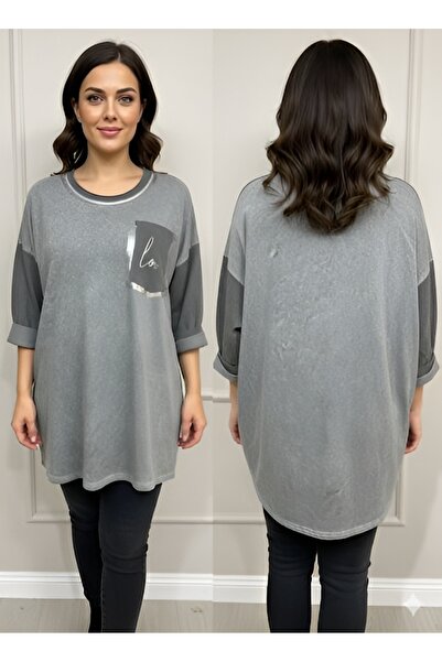 AGORATEKSTİL Pulover pentru femei Italian Love, cu scris pe față, din nubuck,...