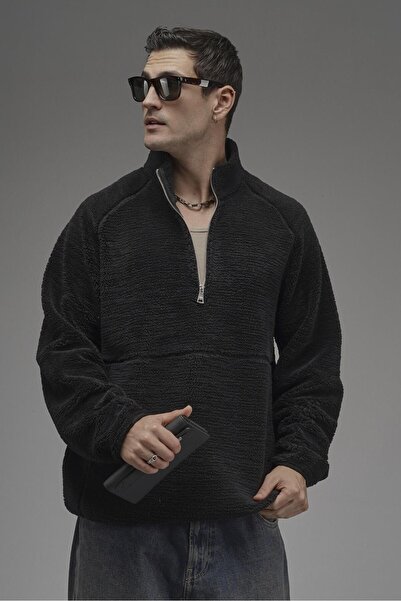 king brich ياقة مرتفعة متوسطة الطول جيوب بسحاب وأكمام راجلان قصة فضفاضة قطع م...