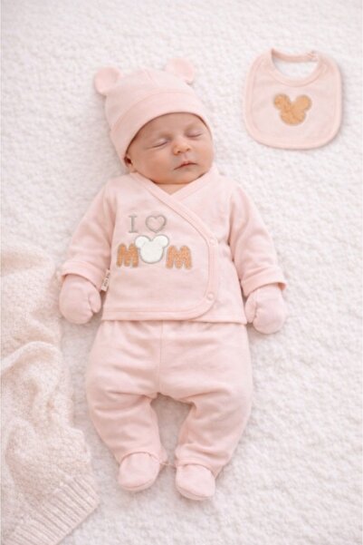 HANNA Set Serde bebeluși nou-născut 0–3 luni, 5 piese cu imprimarea „I Love Mom”