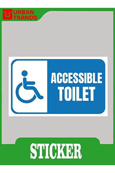 urbantrands Accessible Toilet Handicap Sign Sticker 15x20 CM