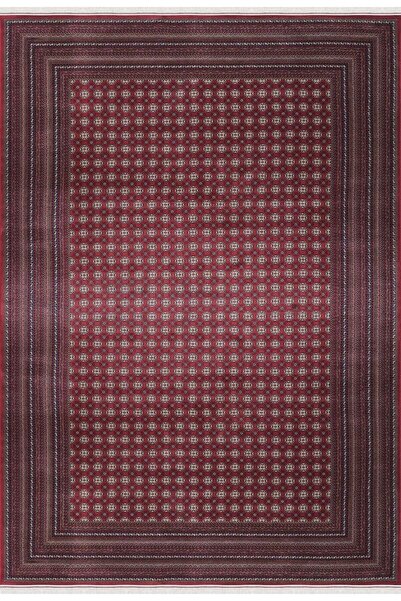 Apex Halı Burj 8761 Bordo Afgan Desenli İpek 100 Tarak Dokuma Sıklığı Özel Te...