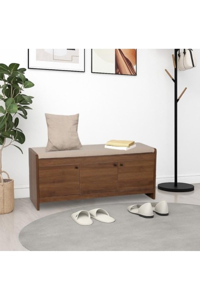 DEC13 دولاب أحذية ومقعد مبطن بتصميم فاخر