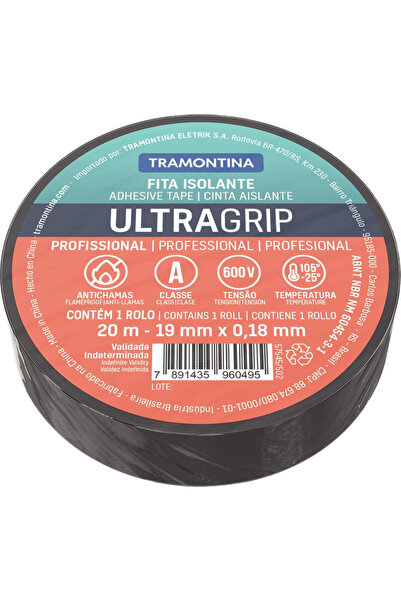 TRAMONTINA Black Flame Retardant Electrical Tape Class A 0.18x19mmx20m