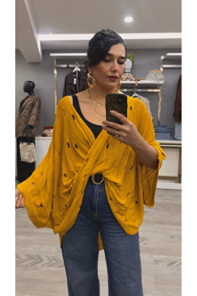 DİVİTİN delikli çapraz bohem salaş bluz