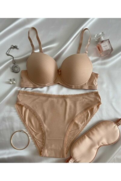 Butik Kadın Ten Rengi İç Çamaşırı Takımı