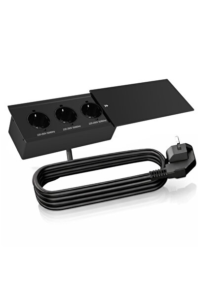 ATOMKIT Priză de blat, ideală pentru birou, bucătărie, mobilă, 3 prize Shucko...