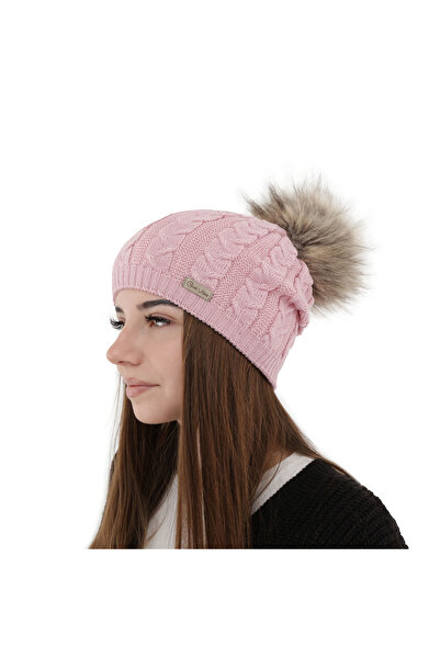 OEM Women's winter hat Bafi, Pink color, Universal size 55-60