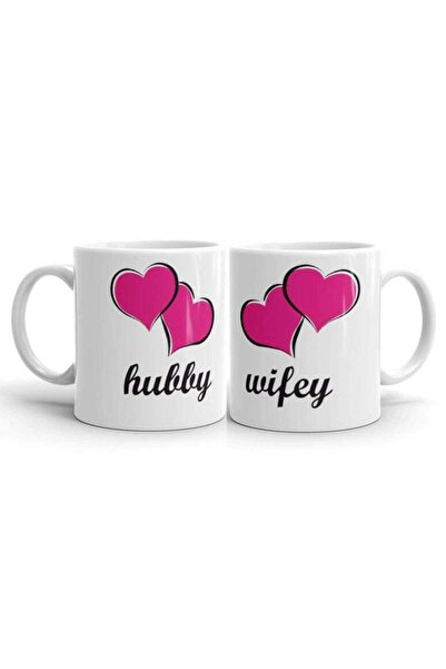 urbantrands Hubby and Wifey Multicolour Printed Ceramic Coffee & Tea Mug