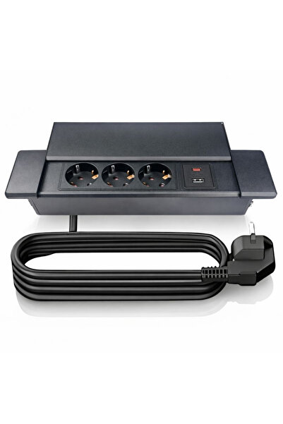 ATOMKIT Countertop Socket, Ideal for Office, Kitchen, Furniture, 3 Shucko Soc...