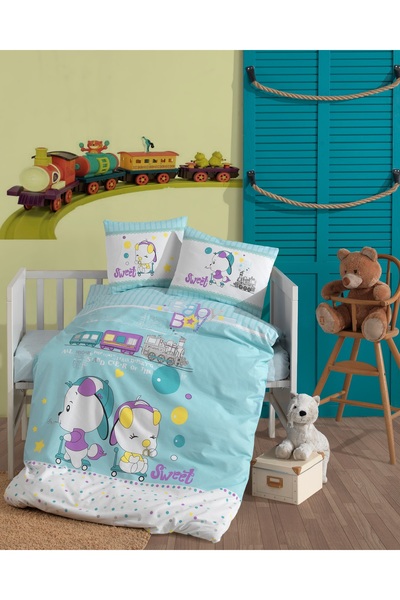 NazeninHome Baby Sweet 100% Cotton Ranforce Baby Duvet Cover Set