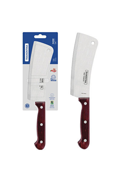 TRAMONTINA Polywood 6 Inches Cleaver with Stainless Steel Blade and Red Dishw...