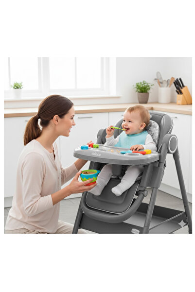 LAOBAN كرسي رضاعة أطفال قابل للتعديل بعجلات وخاصية الإمالة - أخضر