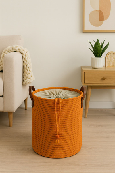 MaVaux Cinchy Drawstring Lined, Decorative Leather Handle, 36 cm X 40 cm Dura...