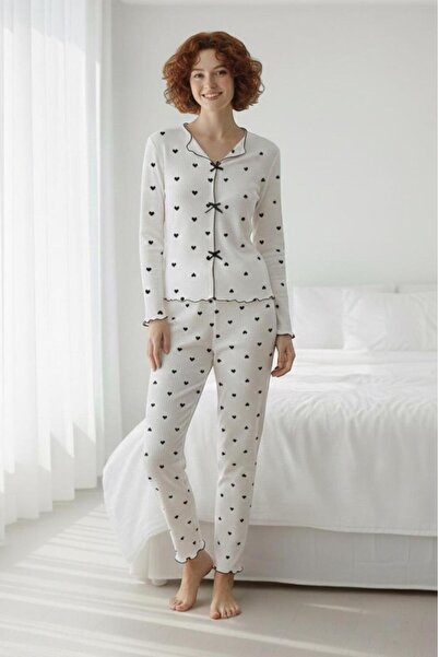 PEMBİŞ HOMEWEAR Set de pijamale pentru femei cu mâneci lungi și fund lung mat...